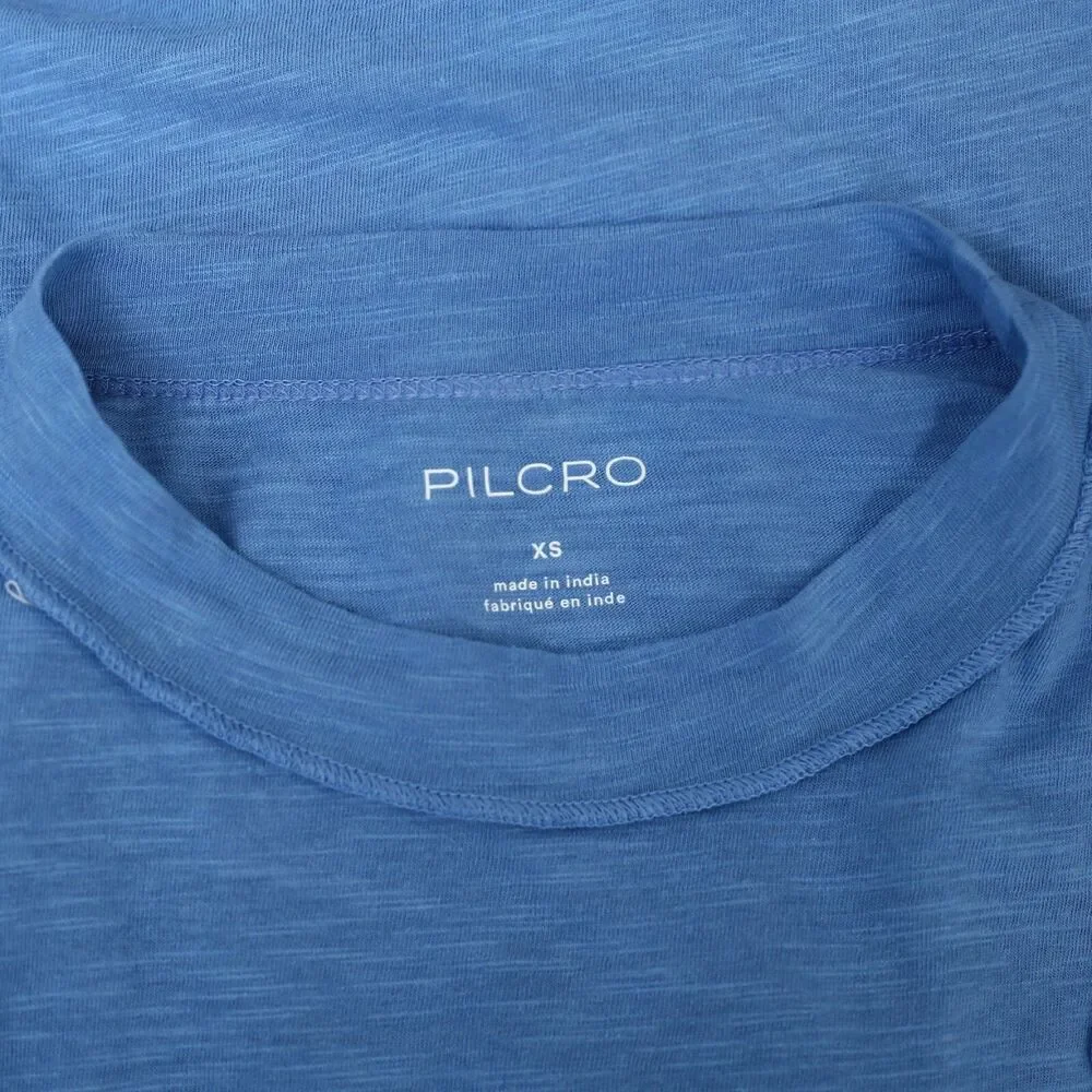 Anthropologie Pilcro Round Neck Tee Blouse Top Blue Short Sleeve XS New 279506